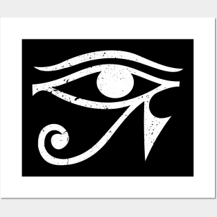 eye of horus distressed design in white Posters and Art